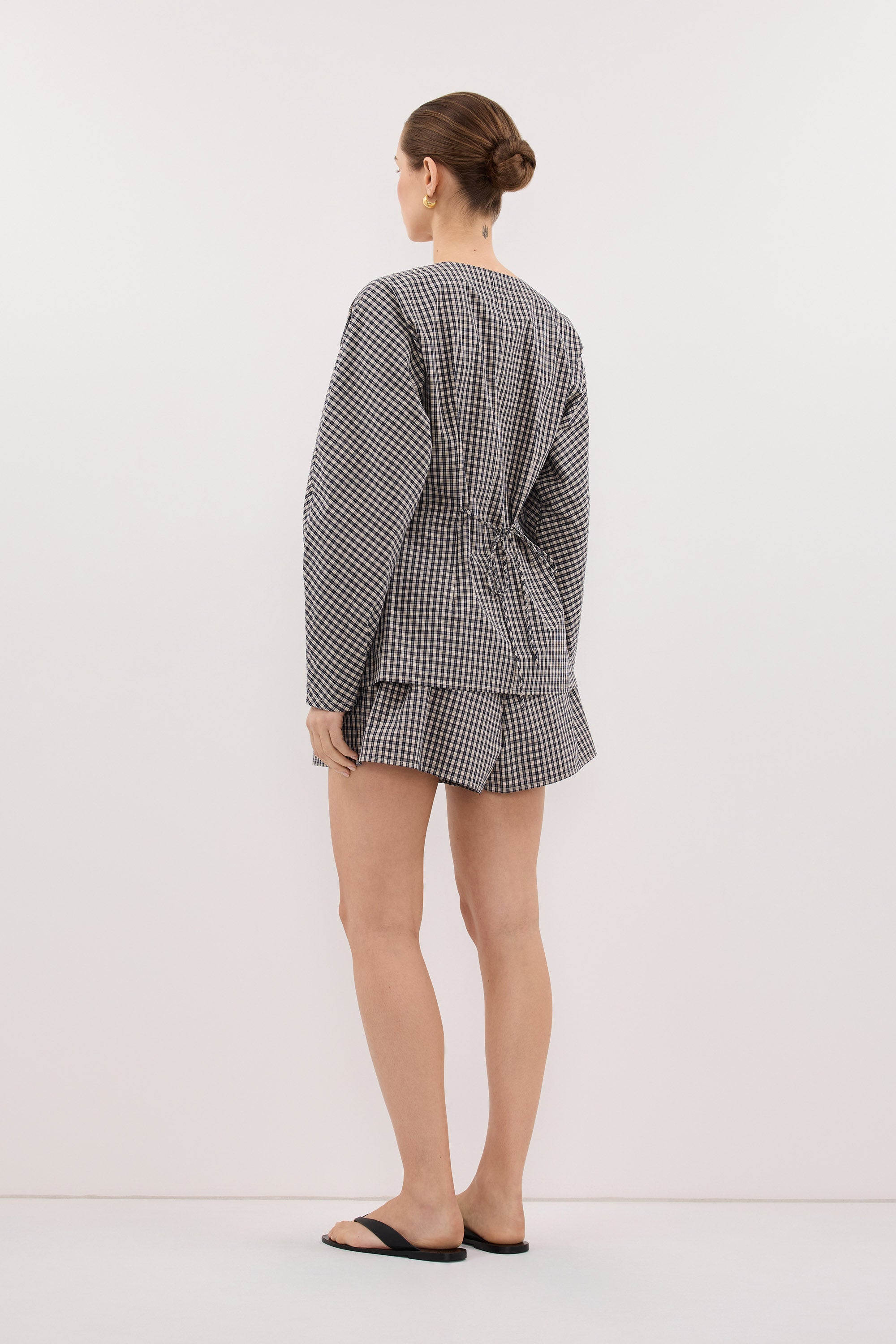MATILDA INK CHECK FITTED SHIRT