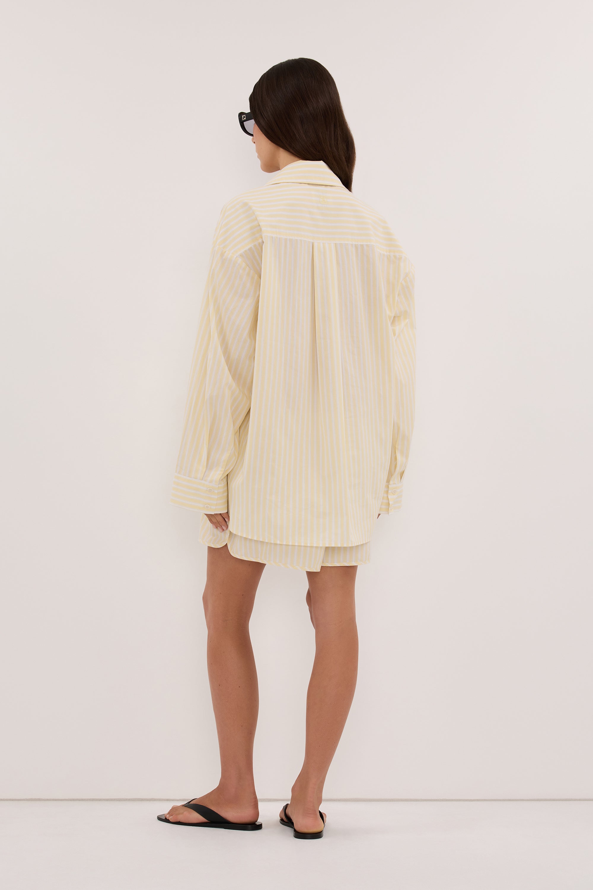 DOMINIQUE YELLOW STRIPE SHIRT