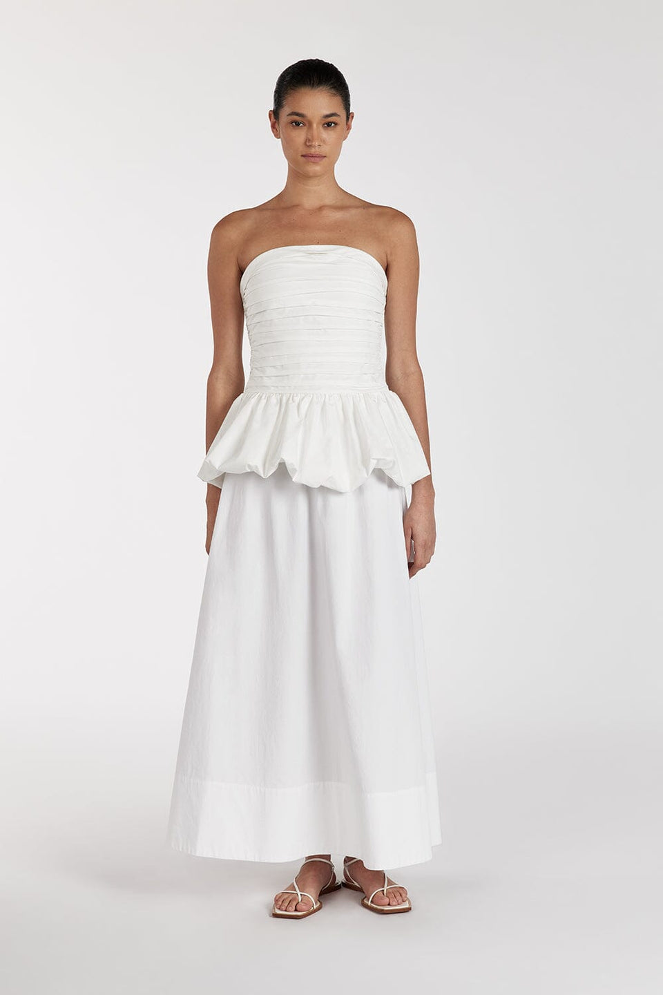 PEGGY WHITE COTTON STRAPLESS TOP Clothing DISSH Boutiques 