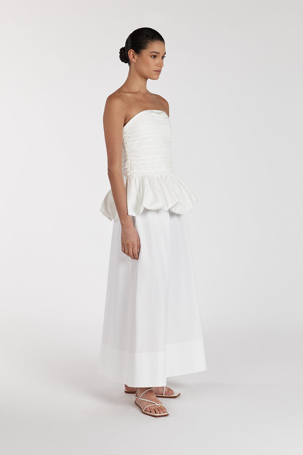 PEGGY WHITE COTTON STRAPLESS TOP Clothing DISSH Boutiques 