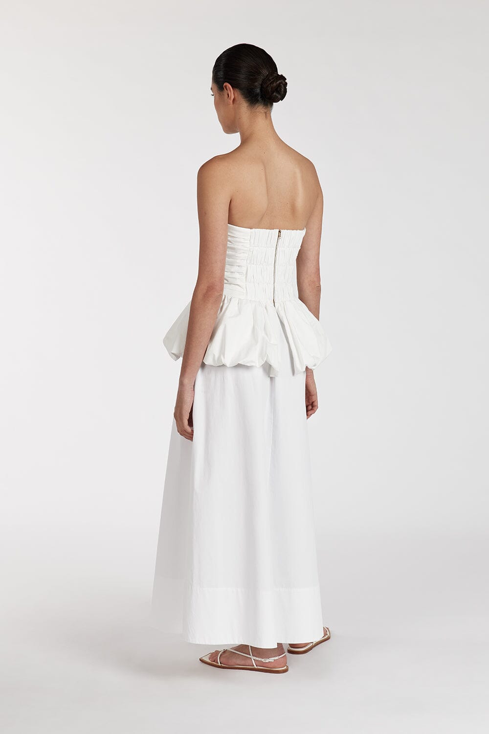PEGGY WHITE COTTON STRAPLESS TOP Clothing DISSH Boutiques 