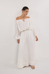 SELENE WHITE RAMIE LONG SLEEVE TOP - PRE ORDER