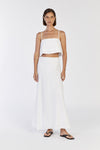 LAINIE WHITE LINEN CROP TOP