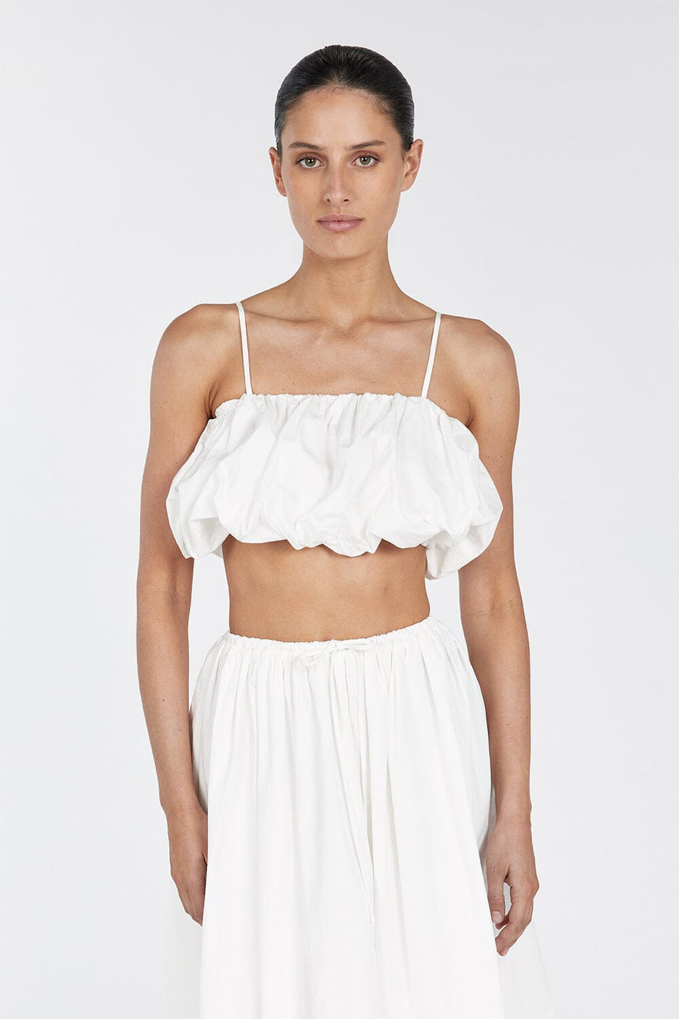 MONTY WHITE BUBBLE CROP TOP Clothing DISSH Boutiques 
