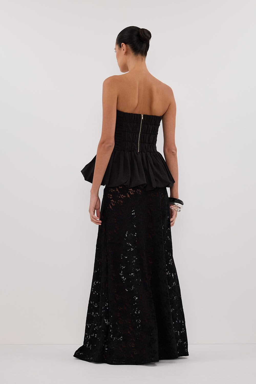 PEGGY BLACK COTTON STRAPLESS TOP Clothing DISSH Boutiques 