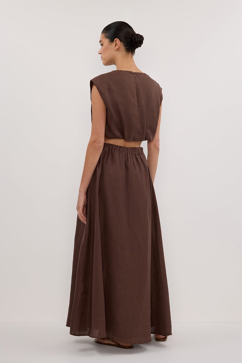 AMY CHOC LINEN BUBBLE TOP Clothing DISSH Boutiques 
