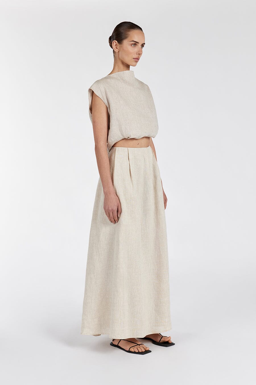 AMY NATURAL LINEN BUBBLE TOP - PRE ORDER Clothing DISSH Boutiques 