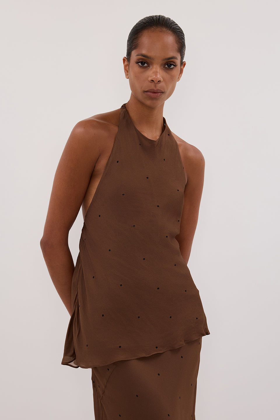 MELROSE FONDANT HALTER TOP Clothing DISSH Boutiques 