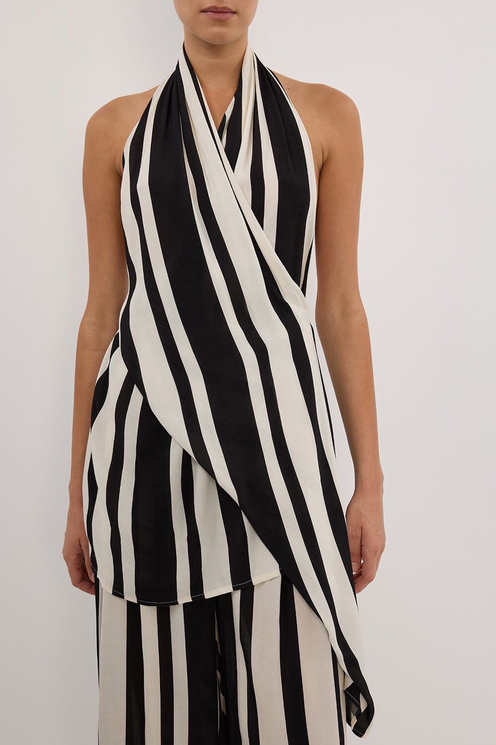 BEAU BLACK STRIPE HALTER TOP - PRE ORDER Clothing DISSH Boutiques 