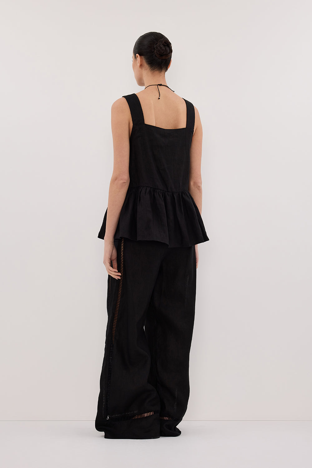 DAISY BLACK PEPLUM TOP Clothing DISSH Boutiques 