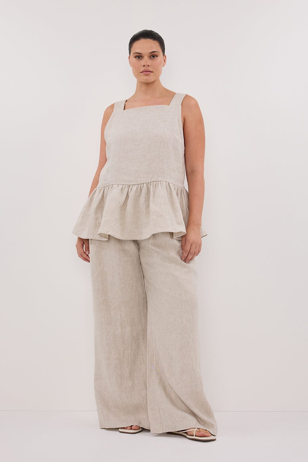 DAISY NATURAL PEPLUM TOP | Dissh