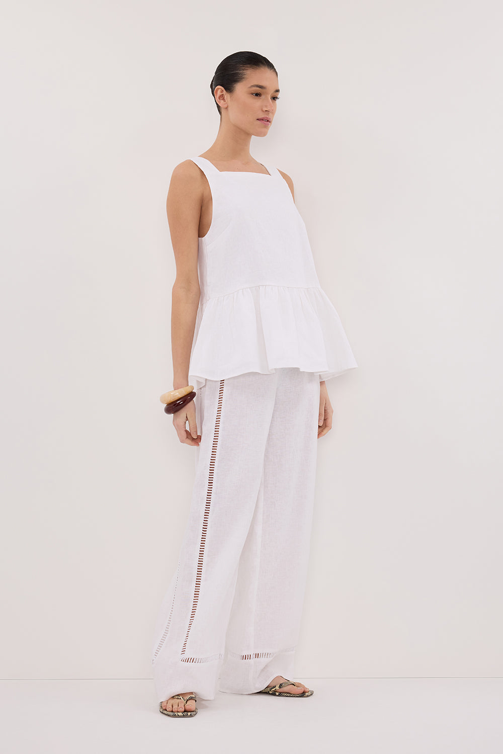 DAISY WHITE PEPLUM TOP Clothing DISSH Boutiques 