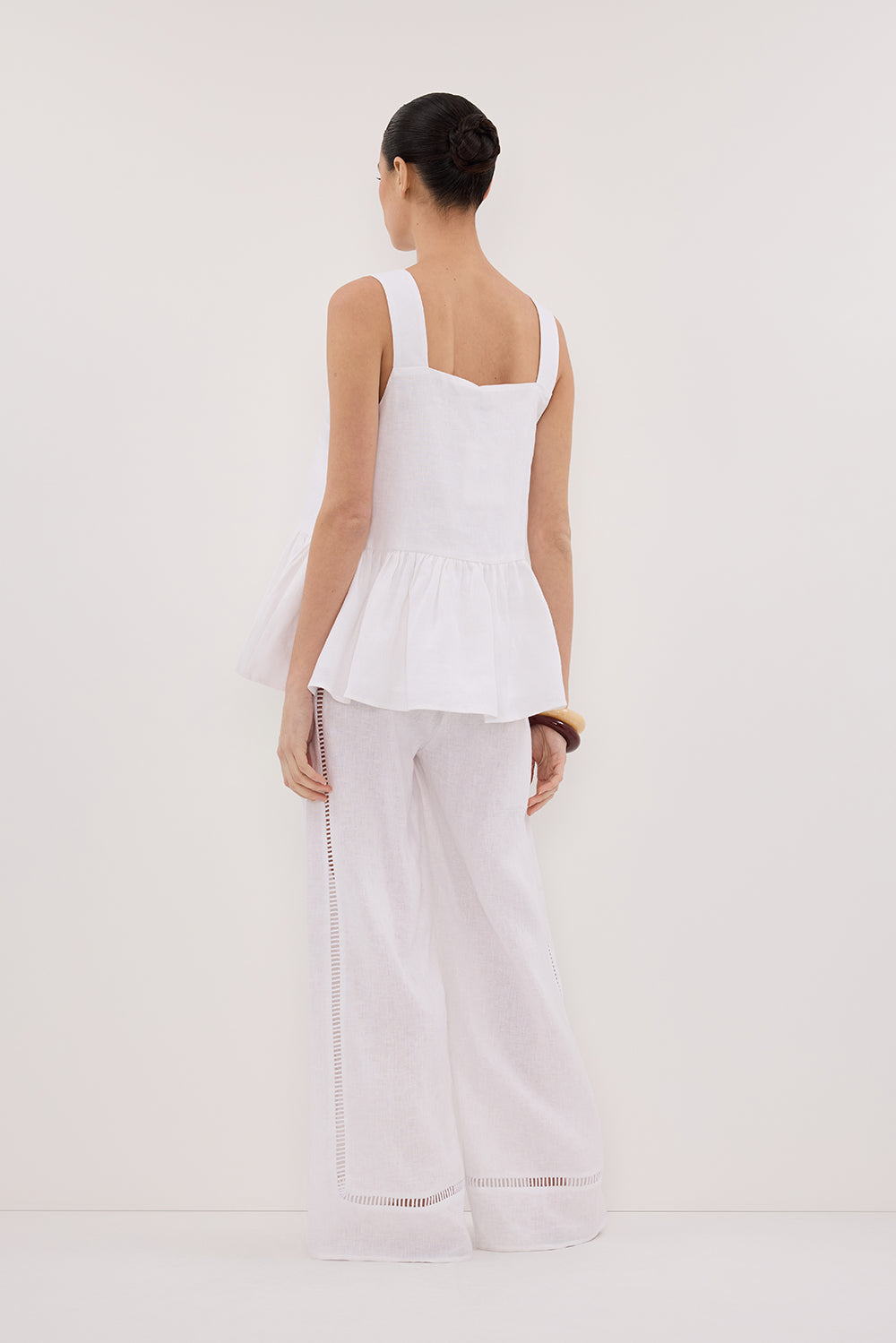 DAISY WHITE PEPLUM TOP Clothing DISSH Boutiques 