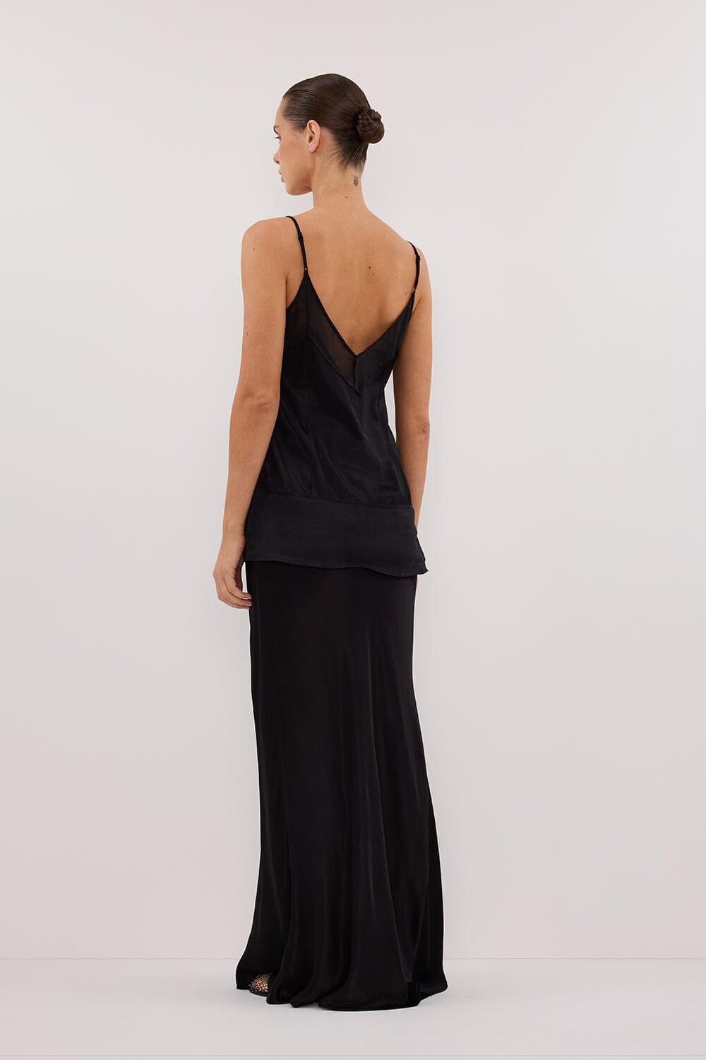 JUDE BLACK SATIN RAMIE CAMI TOP Clothing DISSH Boutiques 