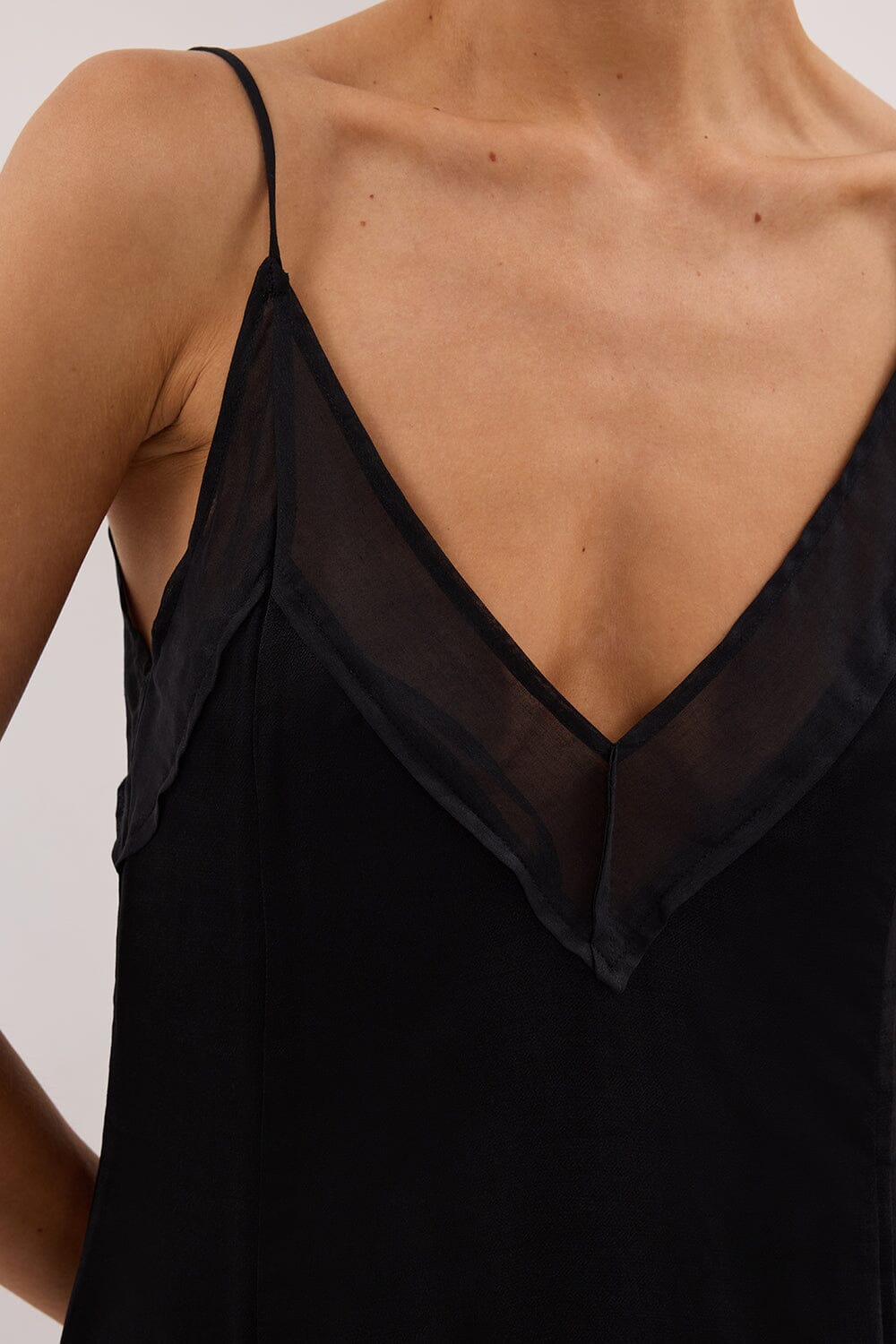 JUDE BLACK SATIN RAMIE CAMI TOP Clothing DISSH Boutiques 