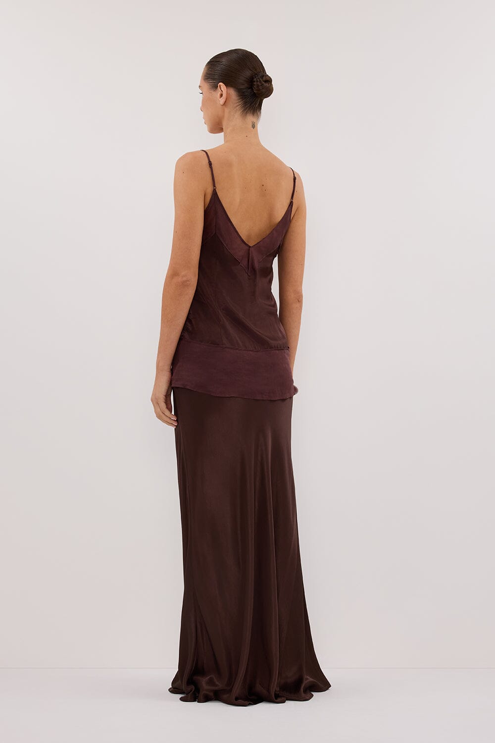 JUDE CHOC SATIN RAMIE CAMI TOP - PRE ORDER Clothing DISSH Boutiques 