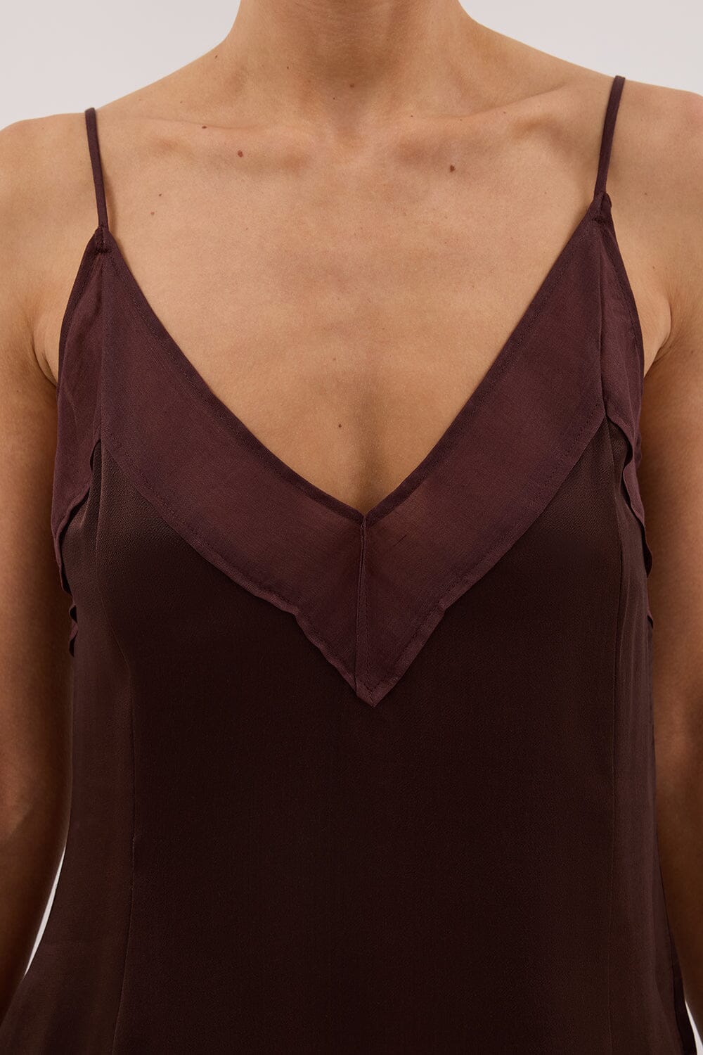 JUDE CHOC SATIN RAMIE CAMI TOP - PRE ORDER Clothing DISSH Boutiques 