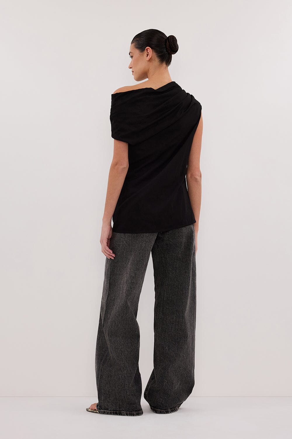 ANDY BLACK ASYM DRAPED TOP Clothing DISSH Boutiques 