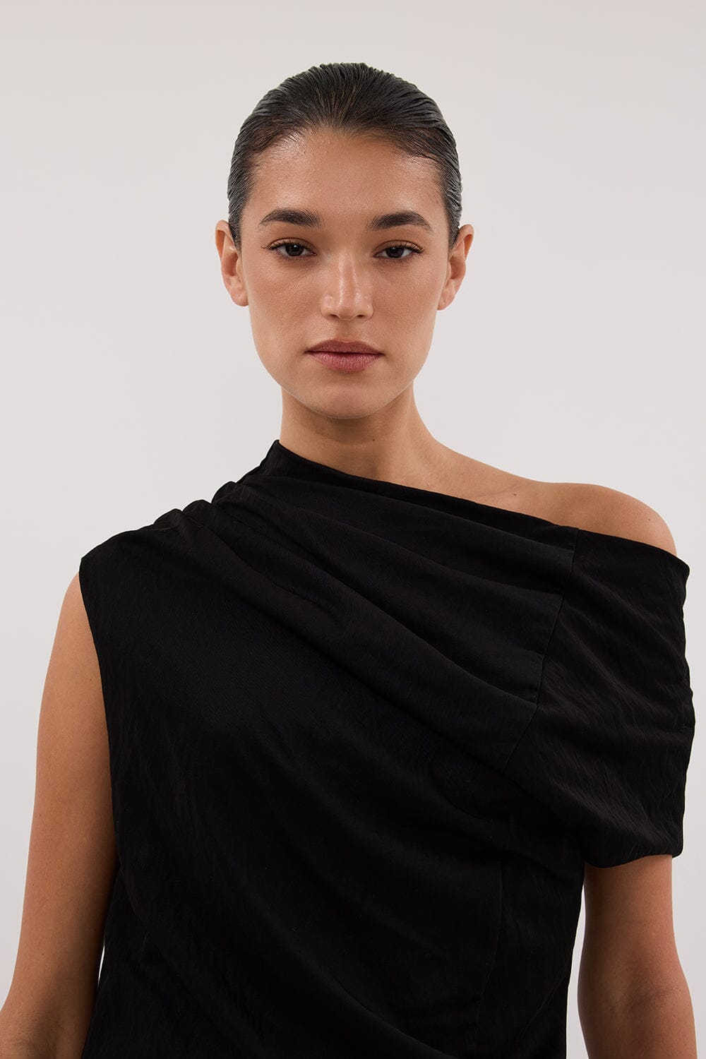 ANDY BLACK ASYM DRAPED TOP Clothing DISSH Boutiques 