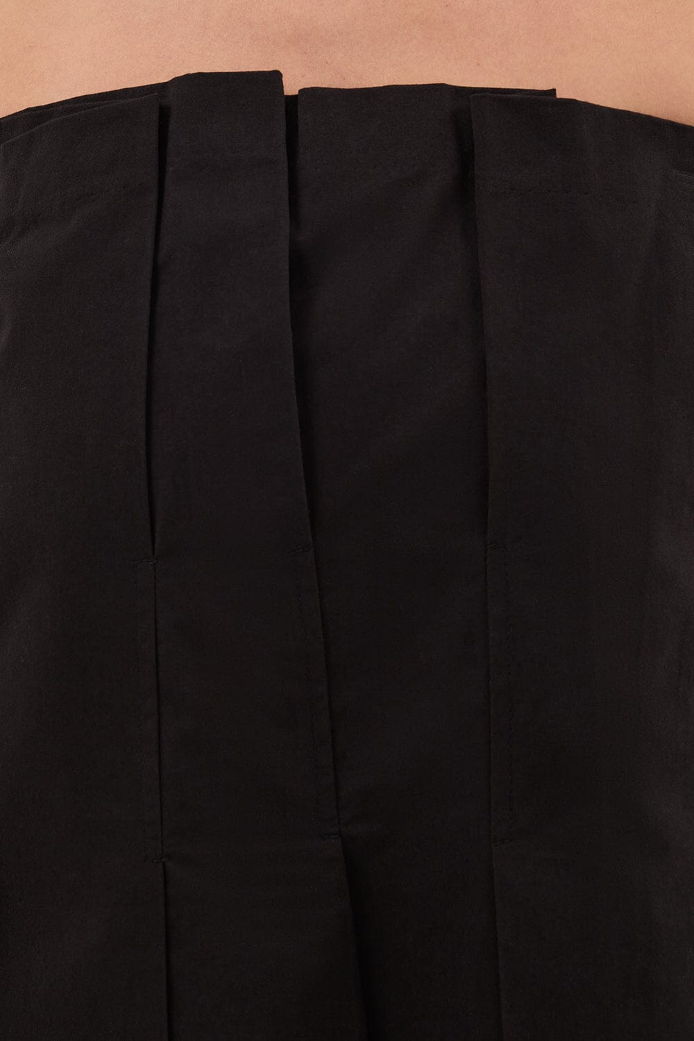 LILLY BLACK PLEATED STRAPLESS TOP Clothing DISSH Boutiques 