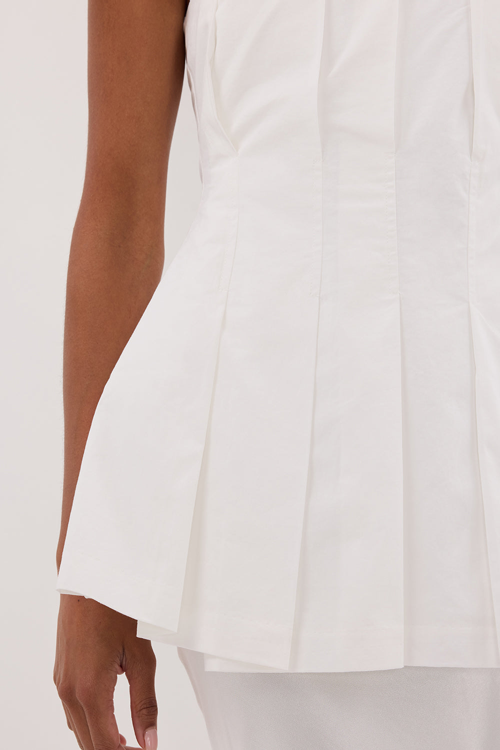 LILLY WHITE PLEATED STRAPLESS TOP Clothing DISSH Boutiques 