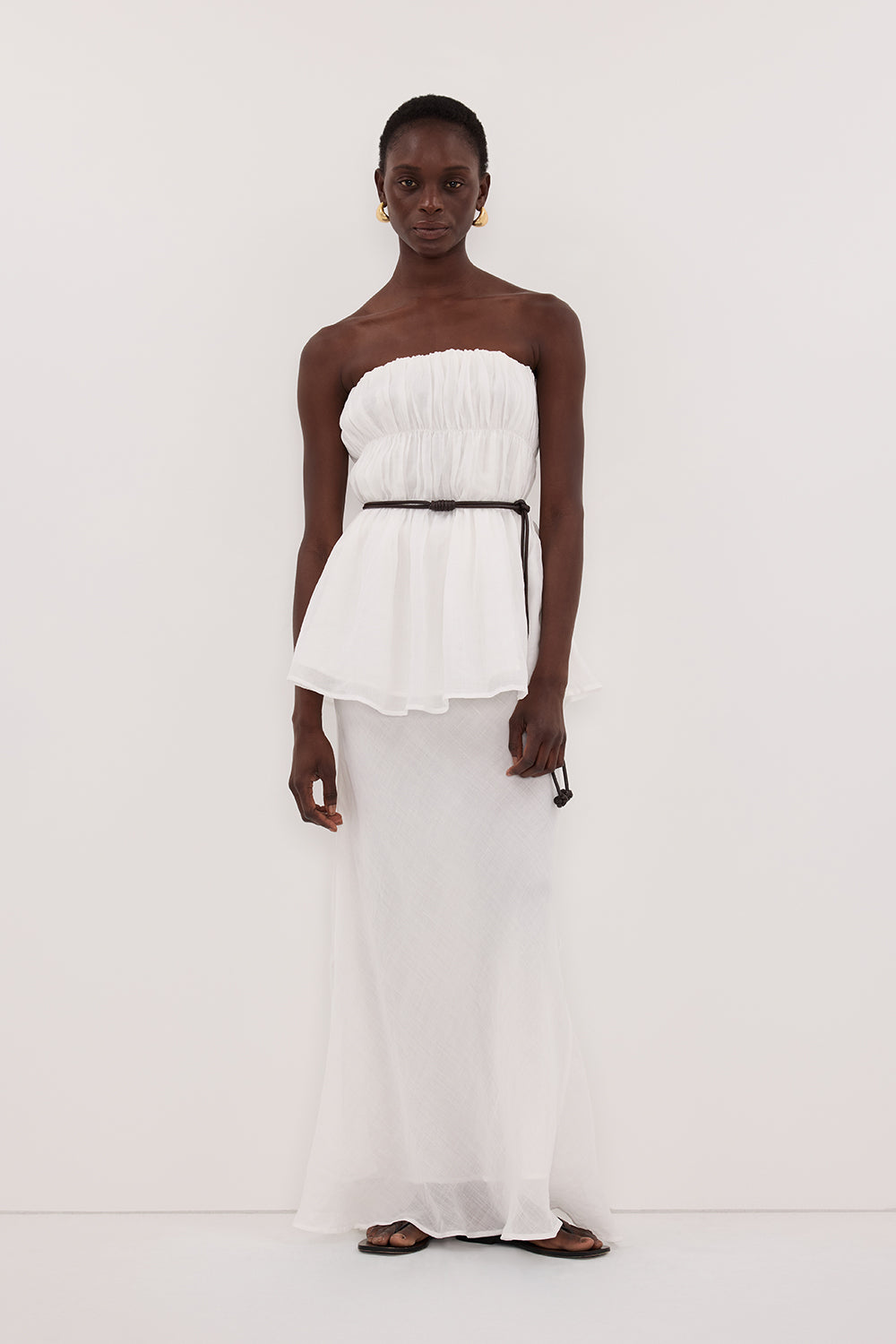 ARTIE WHITE RAMIE STRAPLESS TOP Clothing DISSH Boutiques 