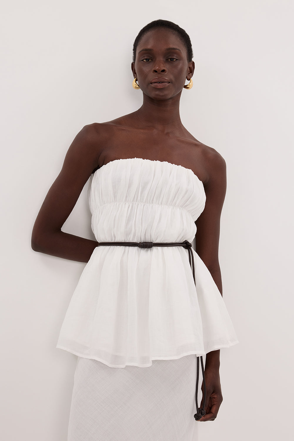 ARTIE WHITE RAMIE STRAPLESS TOP Clothing DISSH Boutiques 
