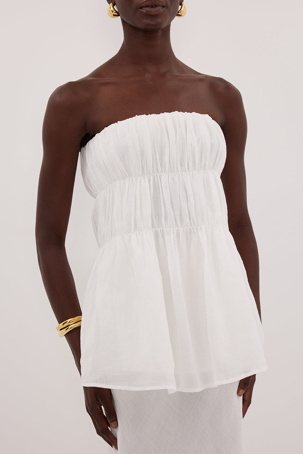 ARTIE WHITE RAMIE STRAPLESS TOP Clothing DISSH Boutiques 