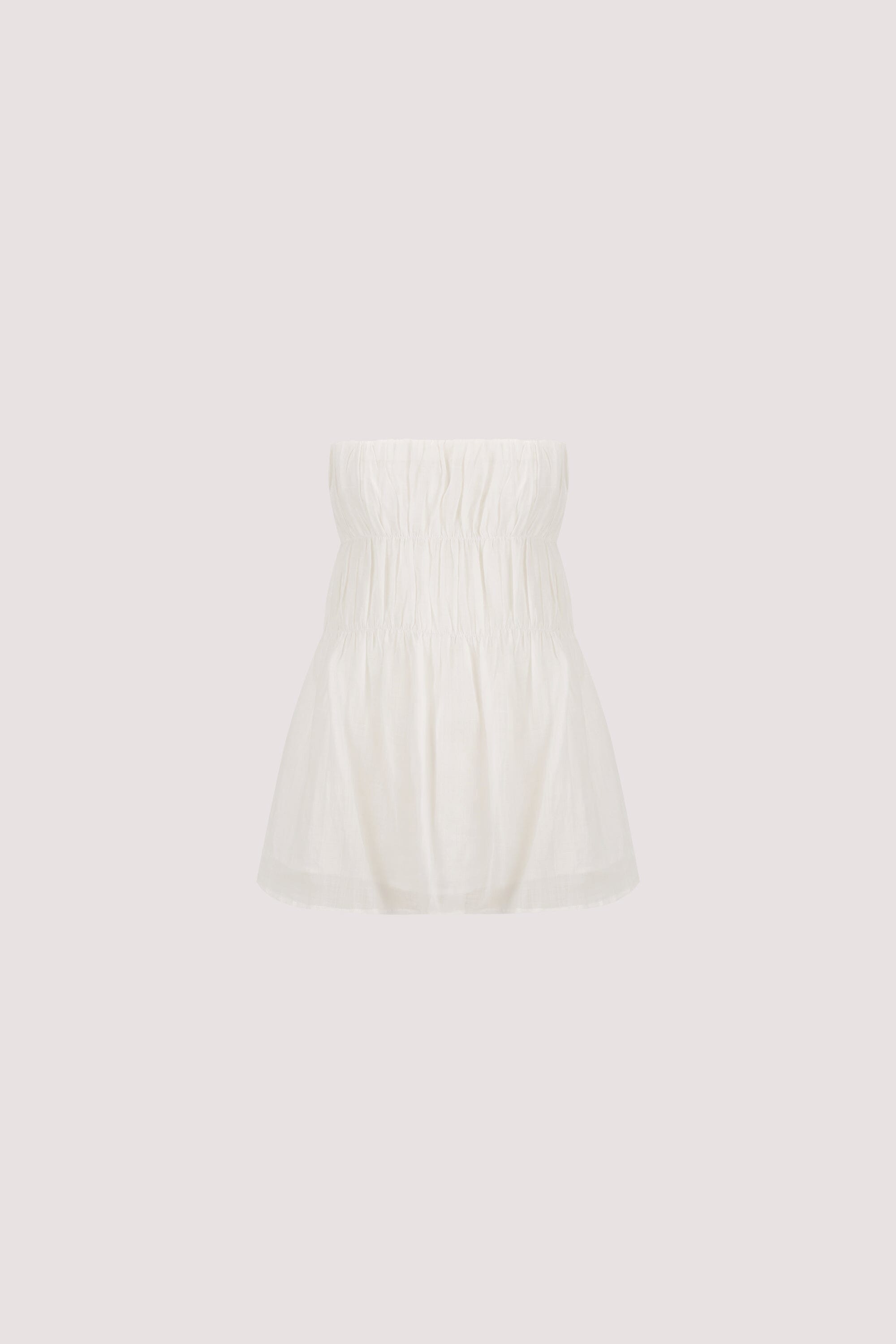ARTIE WHITE RAMIE STRAPLESS TOP