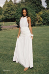 HALLIE WHITE LINEN HALTER TOP