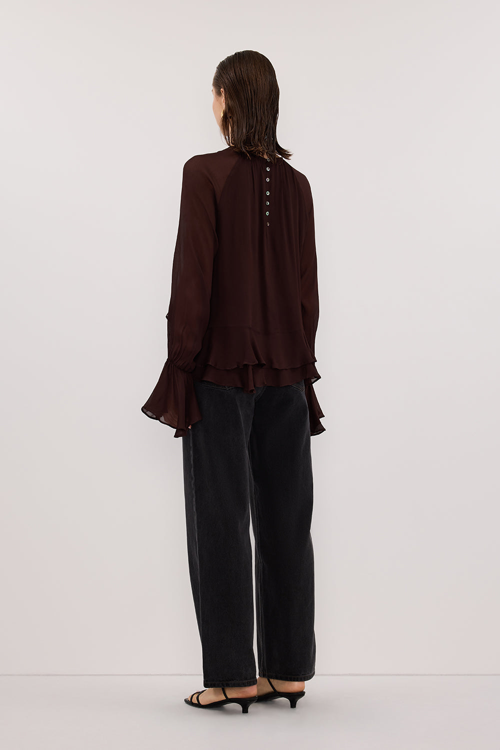 BODHI DARK CHOC LONG SLEEVE TOP Clothing DISSH Boutiques 