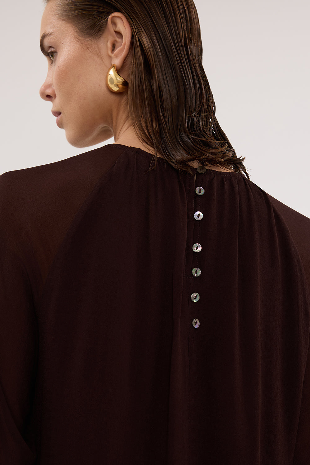 BODHI DARK CHOC LONG SLEEVE TOP Clothing DISSH Boutiques 