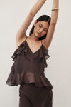 SARA DARK CHOC RAMIE CAMI TOP