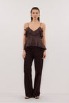 SARA DARK CHOC RAMIE CAMI TOP