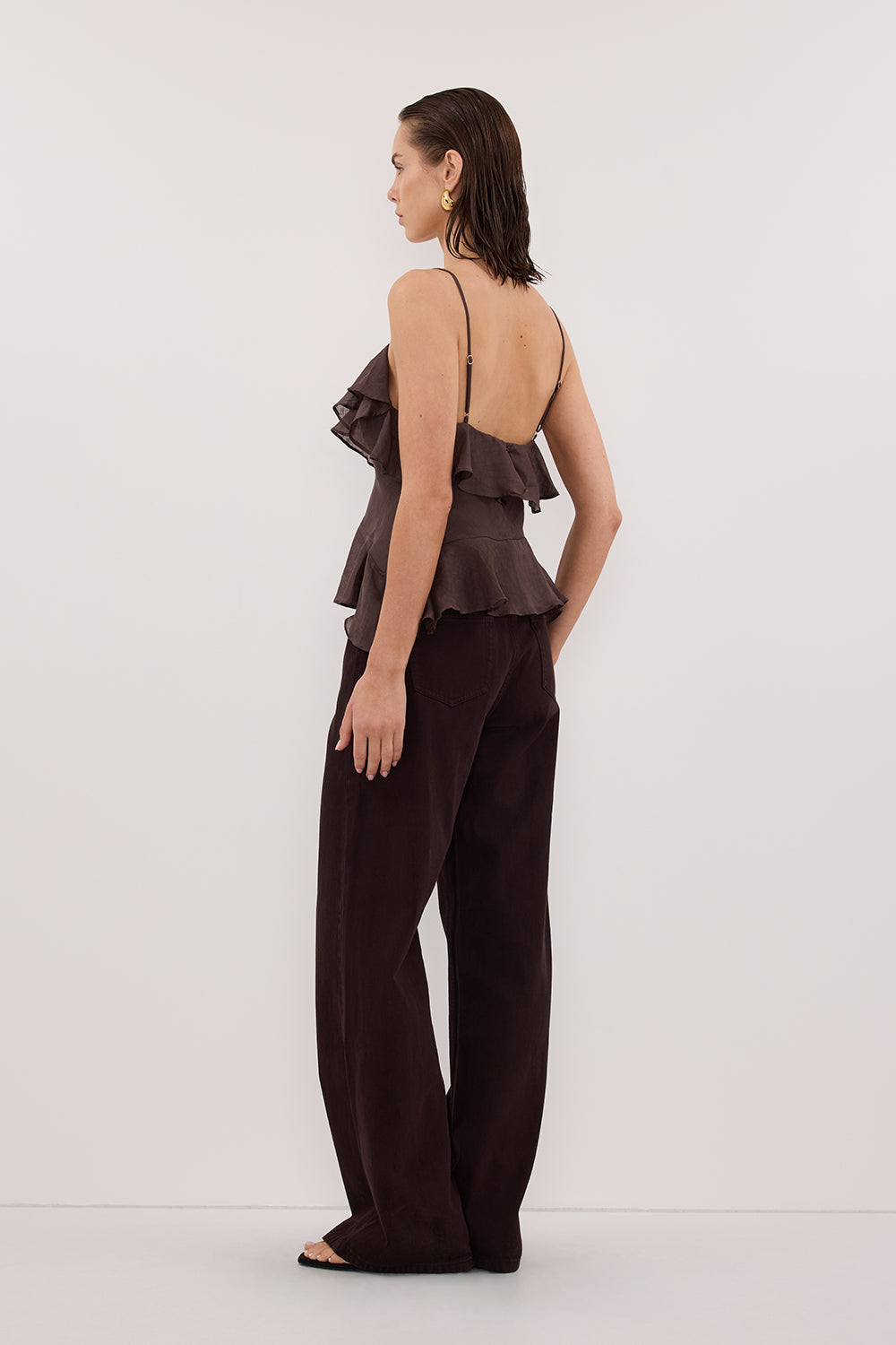 SARA DARK CHOC RAMIE CAMI TOP