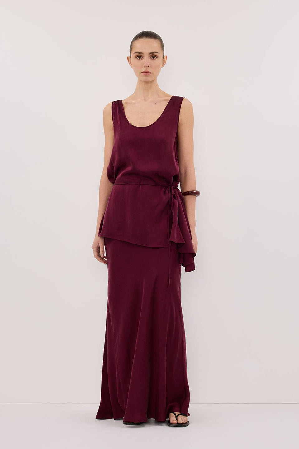 LETTIE MERLOT SILK CAMI TOP - PRE ORDER Clothing DISSH Boutiques 4 MERLOT 