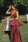 LETTIE MERLOT SILK CAMI TOP