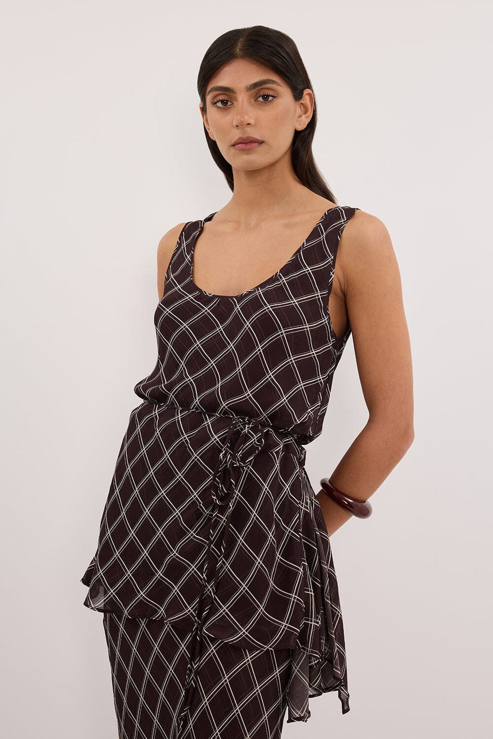 ARLINGTON CHOC SLEEVELESS CAMI TOP Clothing DISSH Boutiques 