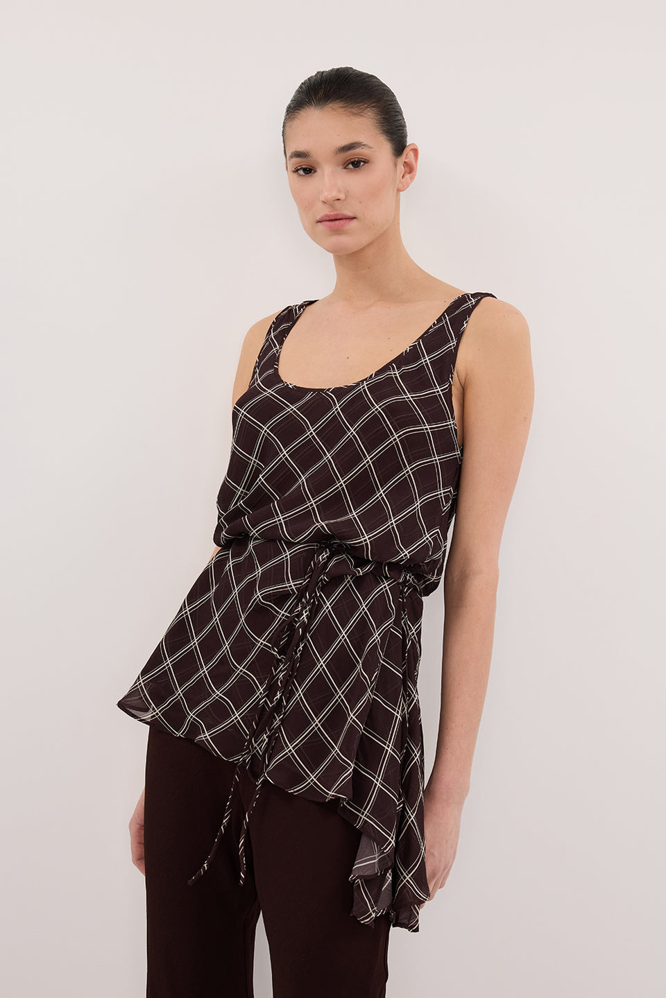 ARLINGTON CHOC SLEEVELESS CAMI TOP Clothing DISSH Boutiques 