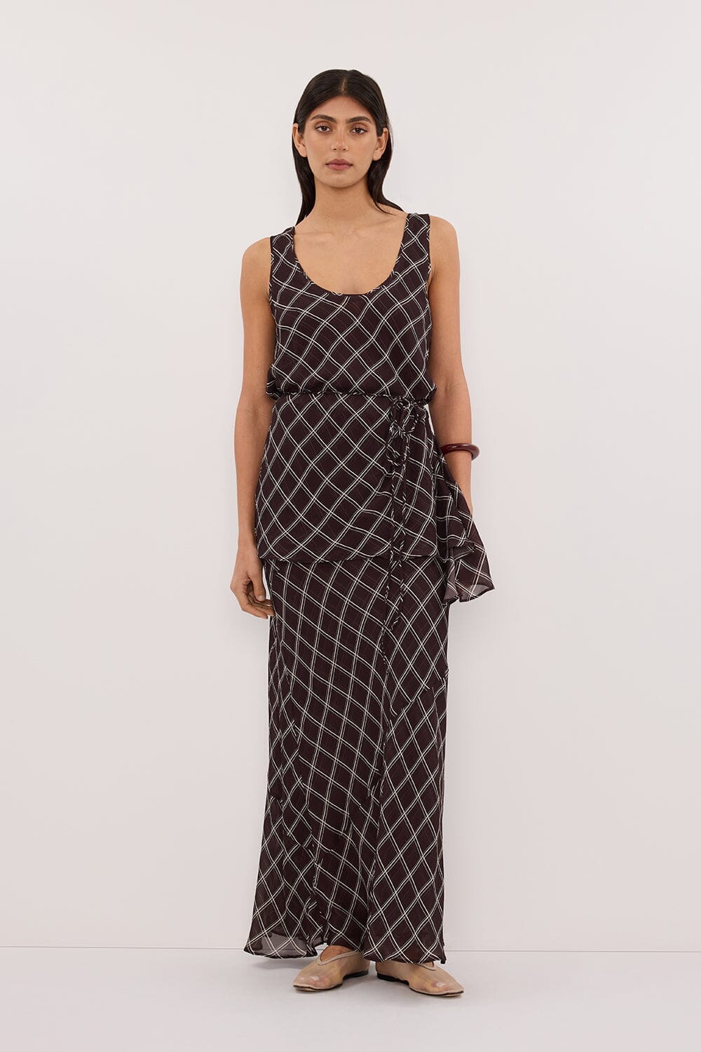 NYRA WINE LONG SLEEVE MESH TOP Clothing DISSH Boutiques 