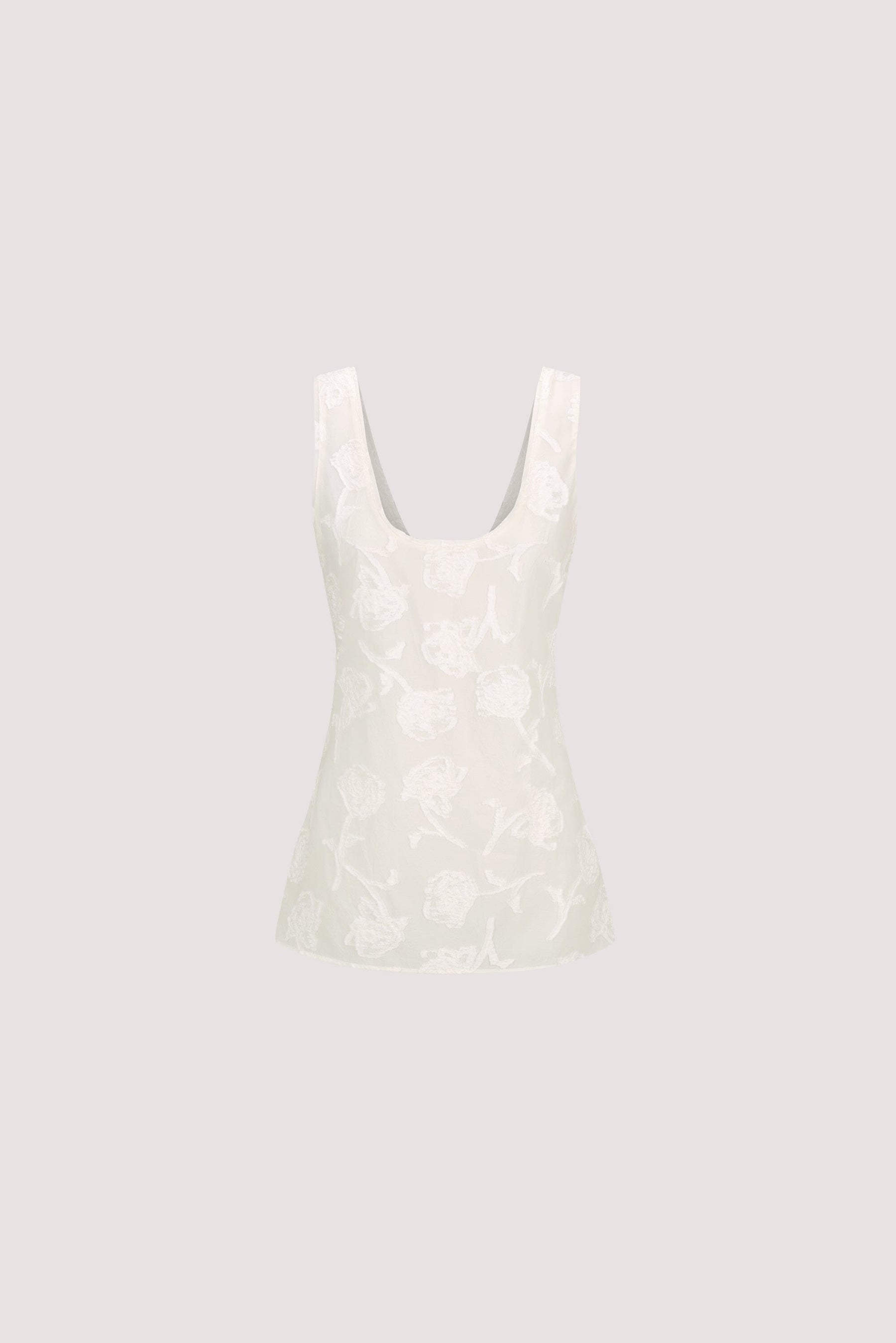 AZALEA OFF WHITE JACQUARD CAMI TOP Clothing DISSH Boutiques 