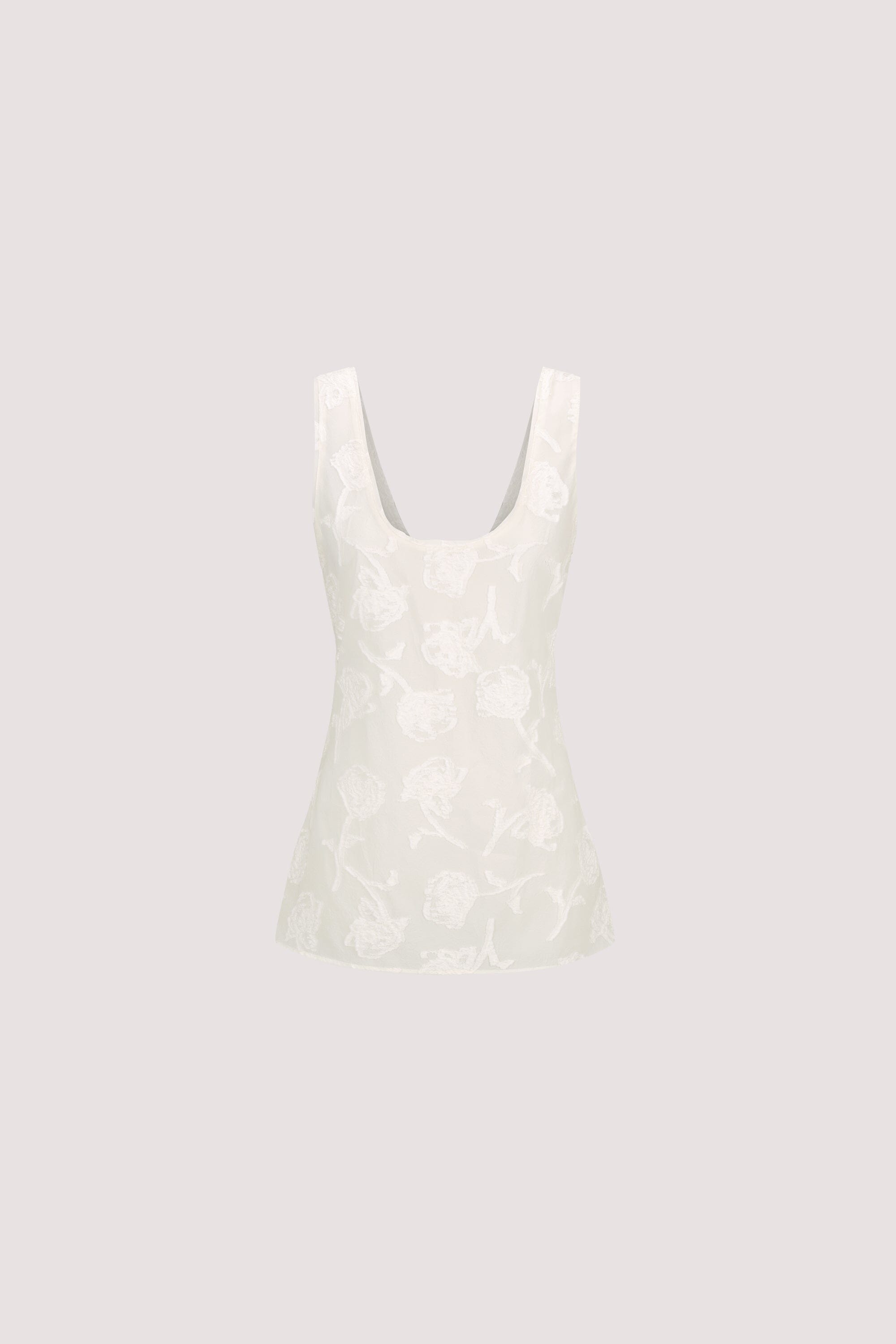 AZALEA OFF WHITE JACQUARD CAMI TOP Clothing DISSH Boutiques 