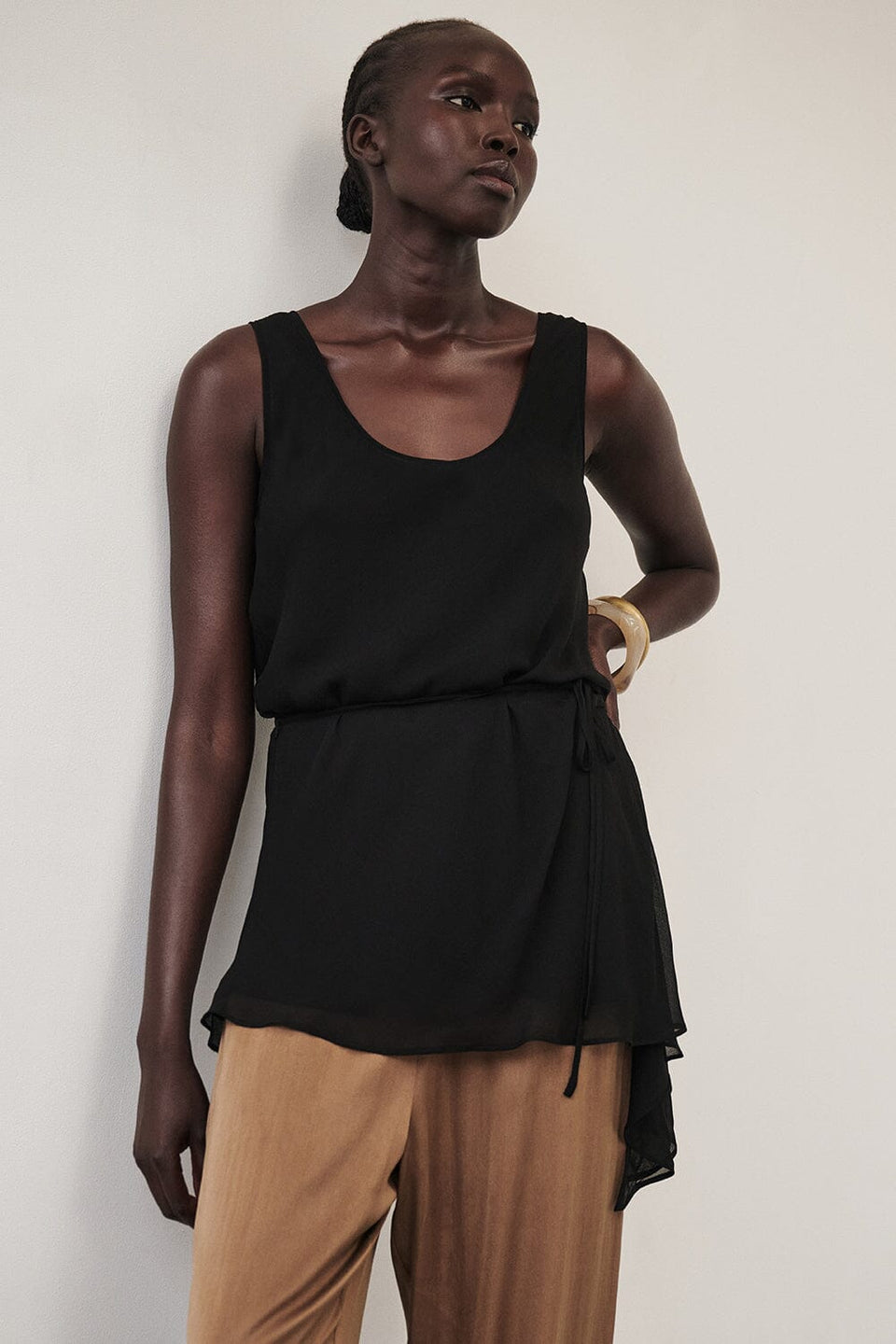 RUDI BLACK SLEEVELESS CAMI TOP - PRE ORDER Clothing DISSH Boutiques 