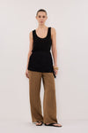 RUDI BLACK SLEEVELESS CAMI TOP
