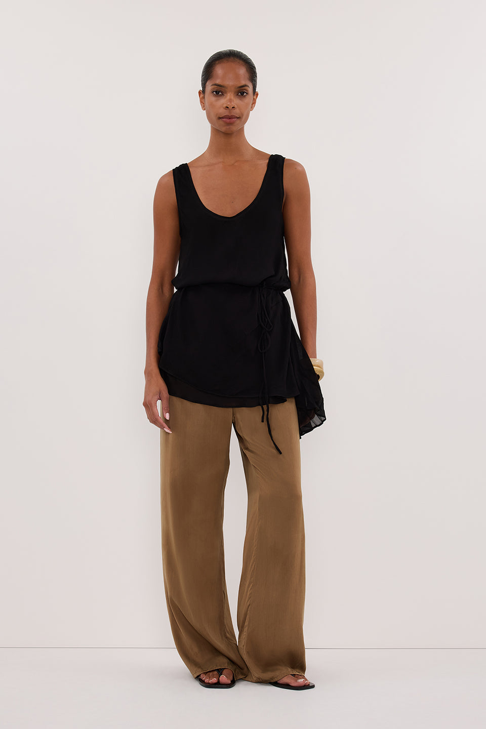 RUDI BLACK SLEEVELESS CAMI TOP Clothing DISSH Boutiques 6 BLACK 