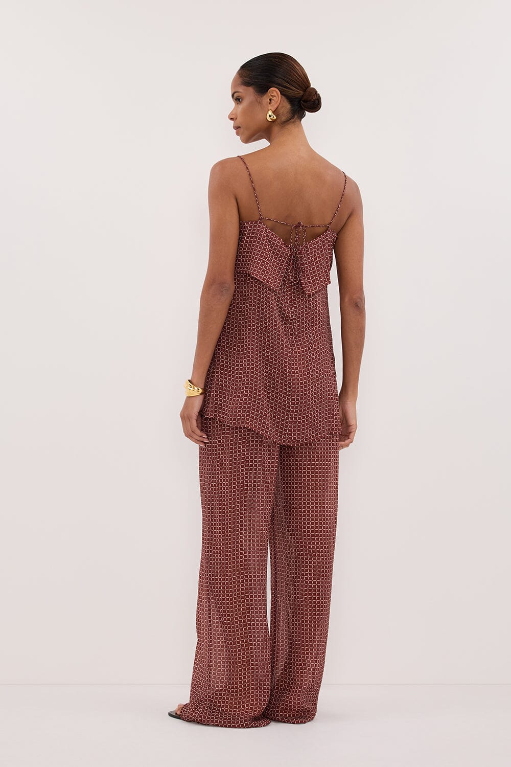 TIA SAHARA SLEEVELESS MICRO CHECK CAMI Clothing DISSH Boutiques 