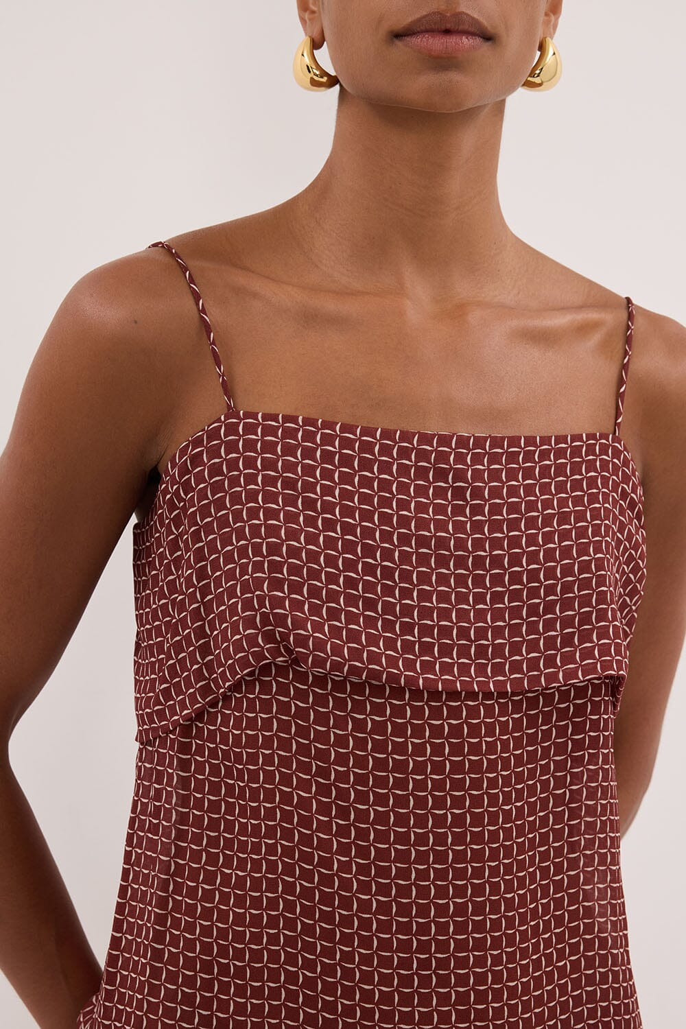 TIA SAHARA SLEEVELESS MICRO CHECK CAMI Clothing DISSH Boutiques 