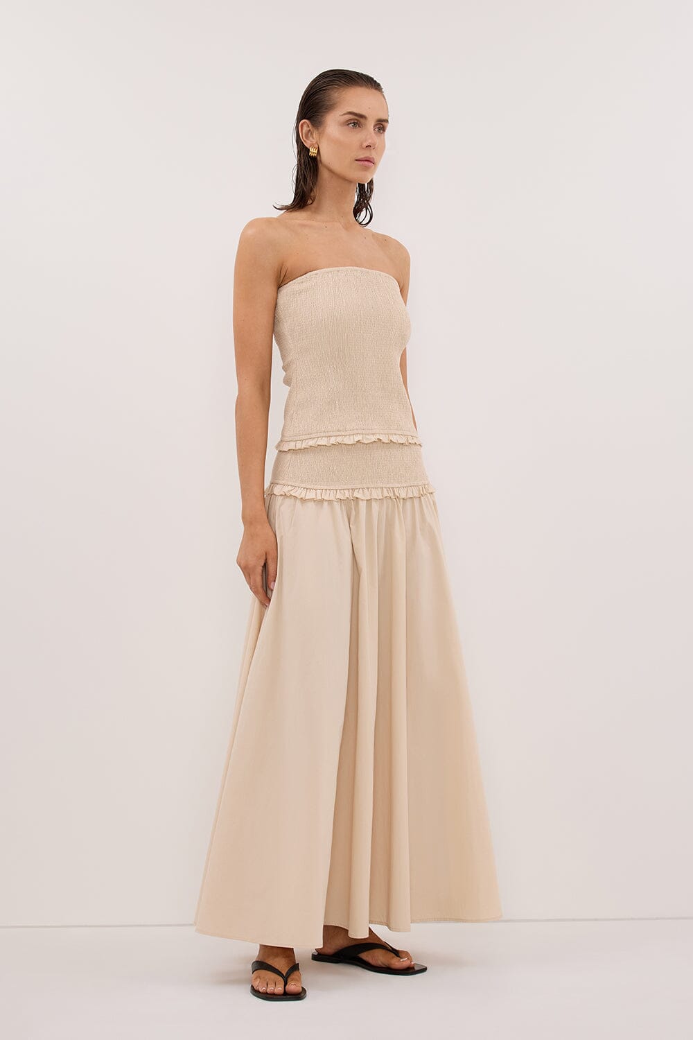 EDIE STONE STRAPLESS POPLIN TOP Clothing DISSH Boutiques 