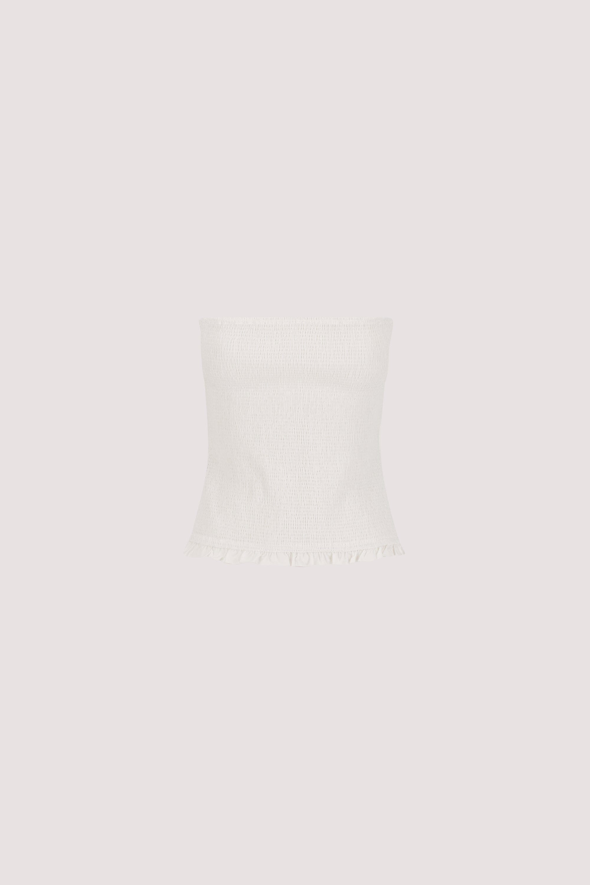 EDIE WHITE STRAPLESS COTTON TOP