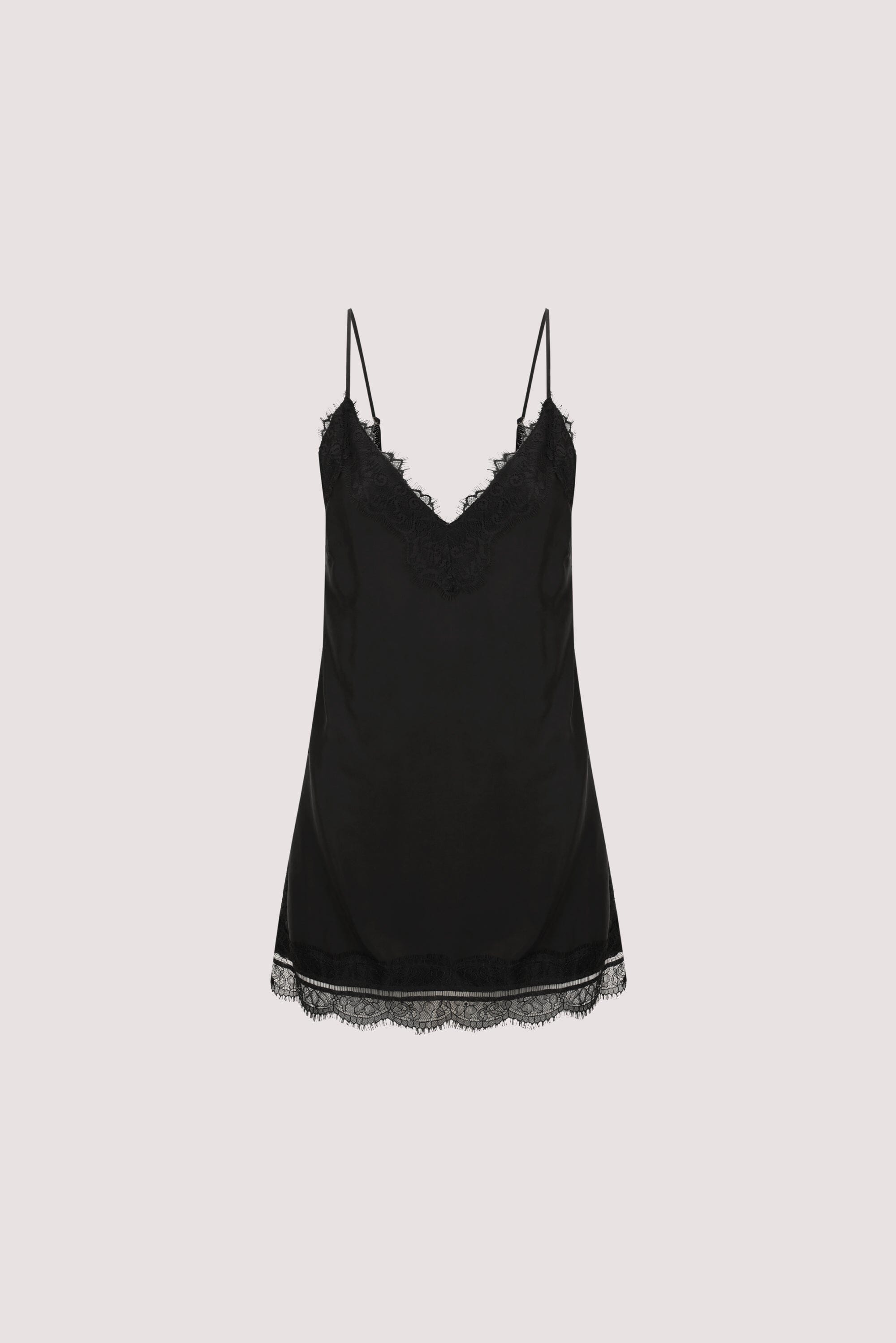 ANDREA BLACK CUPRO LACE TOP | Dissh